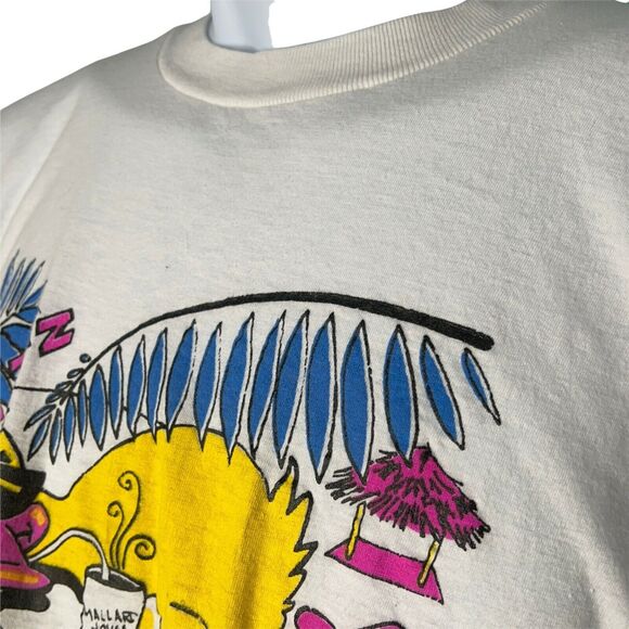 I Dont Do Mornings T Shirt Mens Size XL Vintage 90s Bahamas Coffee Single Stitch - Picture 6 of 10